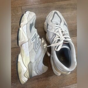 New Balance Cream and Gray Athletic Shoes